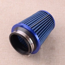 3" 76mm Blue High Flow Cold Air Intake Cone Replacement Dry Air Filter A4