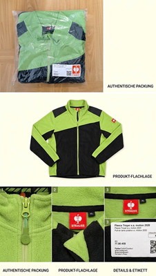 Engelbert Strauss e.s. motion 2020 Fleecejacke Herren XL Grün/Schwarz RV