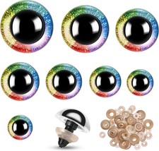 160pcs Rainbow Glitter Safety Eyes for Amigurumi Large Plastic Eye