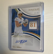 2025 Panini Immaculate Will Dissly Chargers Immaculate Numbers Auto /99 INS-WDY