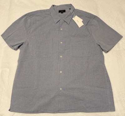 Vince 2 Pocket Short Sleeve Shirt in Playa Blue Size XL.