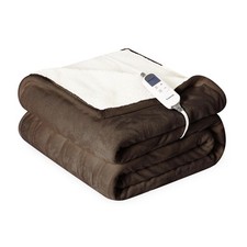 Heat Blanket 50  x60  Throw,Soft Flannel  Sherpa Reversible Electric Blanket ...