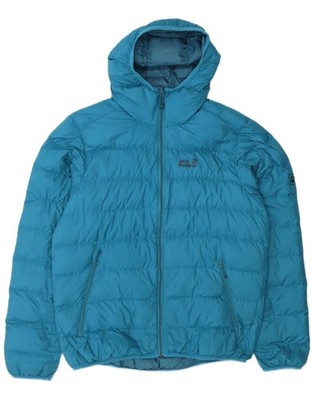 Jack Wolfskin wattierte Herrenjacke mit Kapuze UK 40/42 Large blau Polyester DO21
