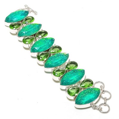 Australisches Triplett Opal grüner Amethyst Edelstein Armband handgefertigter...