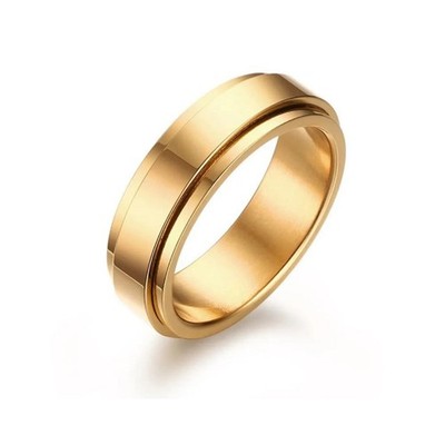 Drehring gold Edelstahl Spinning Anti Stress Meditation Angst Frei Partner Ring