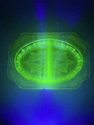 Jeannette Adam Green Uranium Glass Divided Dish 1930s Depression Glass See Pics
