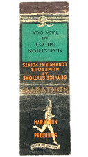 1940s Marathon Gasoline & Oil Products Matchbook Cover Vintage Runner Logo