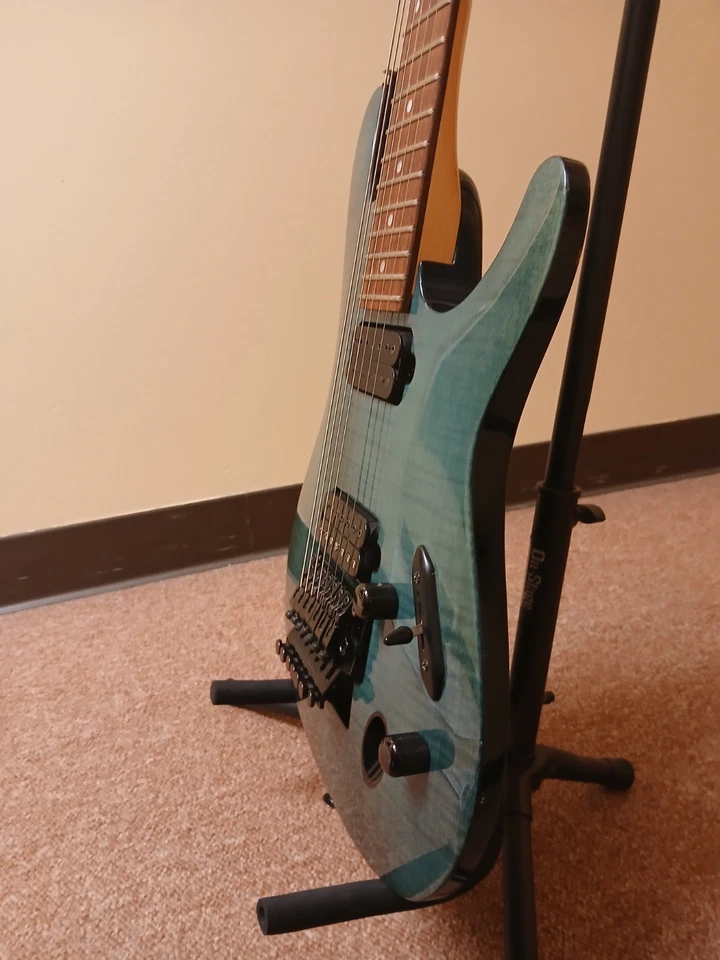 Ibanez S-7420FM MIJ Twilight Blue Teal 7 string  - With Original Molded Case - Image 3 of 4