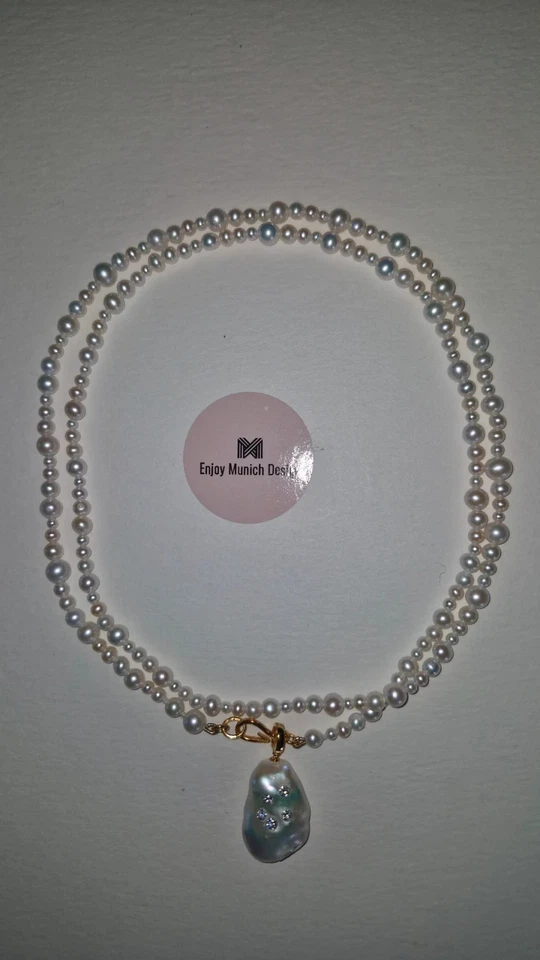 AKOYA Perlen Kette 85 CM MIT Anhänger Flameball-Perle  - Bild 3 von 4
