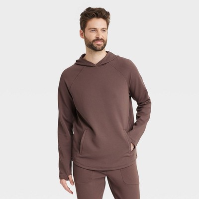 All In Motion Men's Pullover Hooded Waffle Knit Hoodie Athletic Fit
