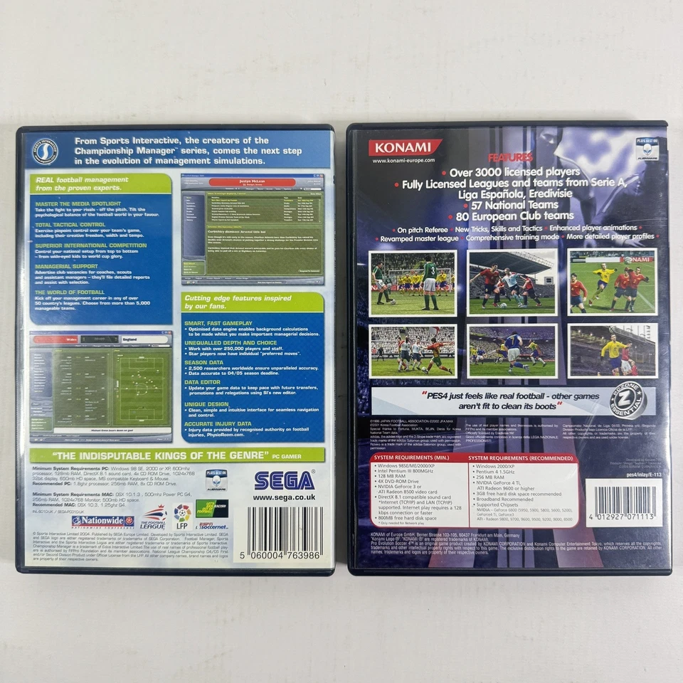 Football Manager 2005 + Pro Evolution Soccer 4 PC Game Bundle Complete Manual UK - Image 2 of 4