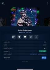 DIGITAL Topps Bunt 25 - 12 DAYS OF TOPPS Event Base - ADLEY RUTSCHMAN