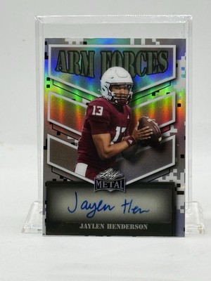 2025 Leaf Metal Arm Forces Prismatic #AF-JH1 Jaylen Henderson AUTO (#'d / 25)