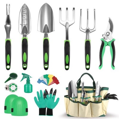 Gardening Supplies, Garden Tool Set, 19 Pcs Stainless Steel Green 