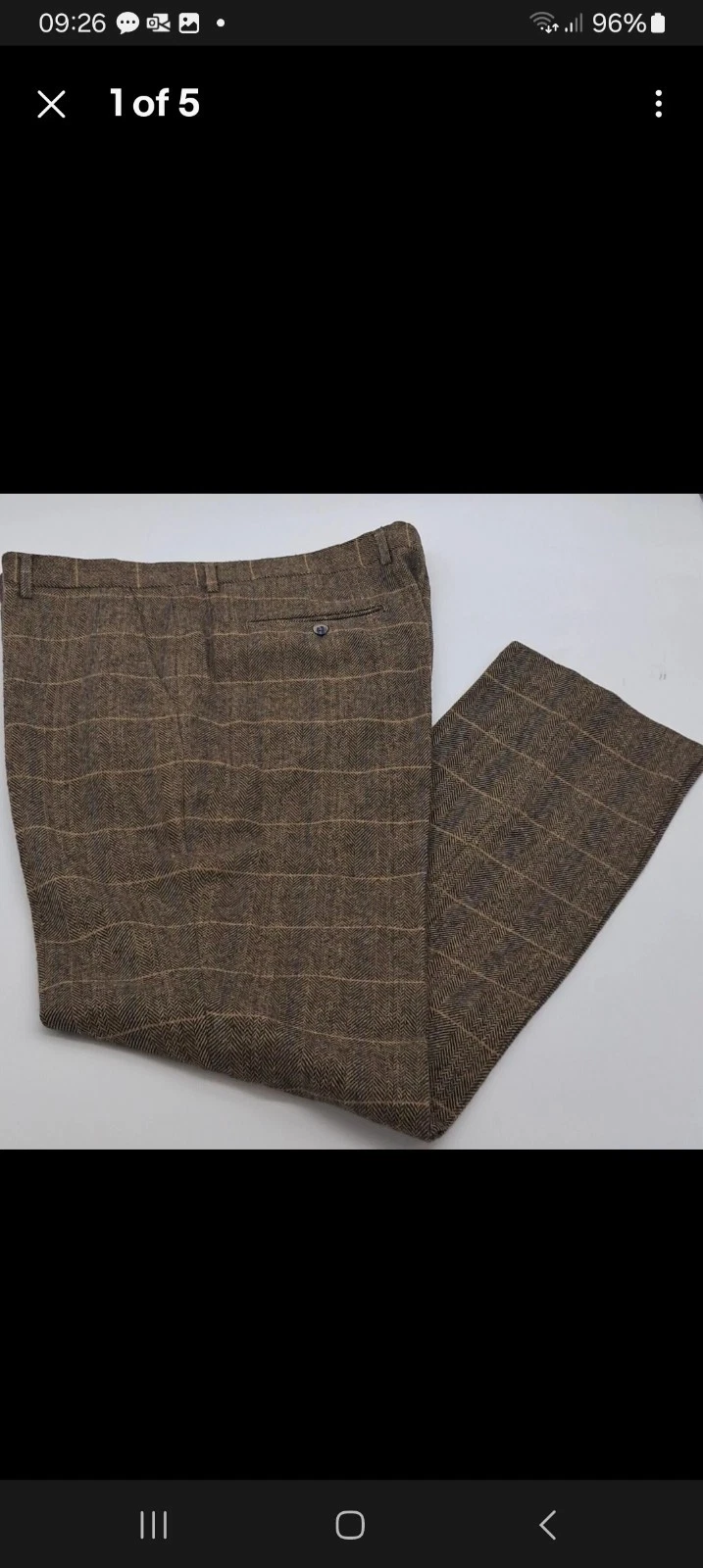 Tweed Check Albert Trousers For Men Brown By House Of Cavani 36"