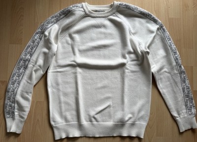 Dior Pullover Oblique Gr.L Baumwolle Weiß Top Herren