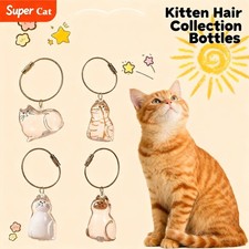 6PC Cat hair storage box pendant cat hair storage capsule keychain commemorative