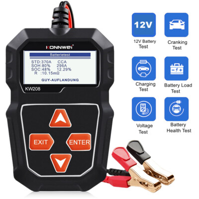 Car Battery Analyzer 12V Battery Tester Load Charging Cranking System Test Tool 