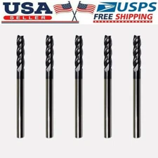 New 5 PCS - 1/8" 4 FLUTE CARBIDE END MILL - TiALN COATED USA