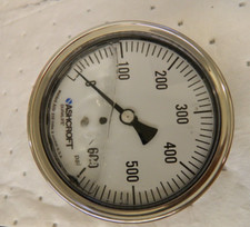 ASHCROFT Pressure Gauge: 3-1/2  Dial, 600 psi, 1/4  83202