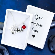 Motorbike Necklace, Personalised Gift, Biker Chick Jewelry, Biker Gifts for Her
