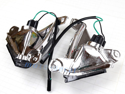 Front + Rear Turn Signals with Bulb Lens Cover For 2006-2020 Ninja