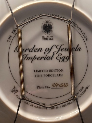 House of Faberge Garden of Jewels Imperial Egg 8" Plate Limited Edition Green - Picture 6 of 8