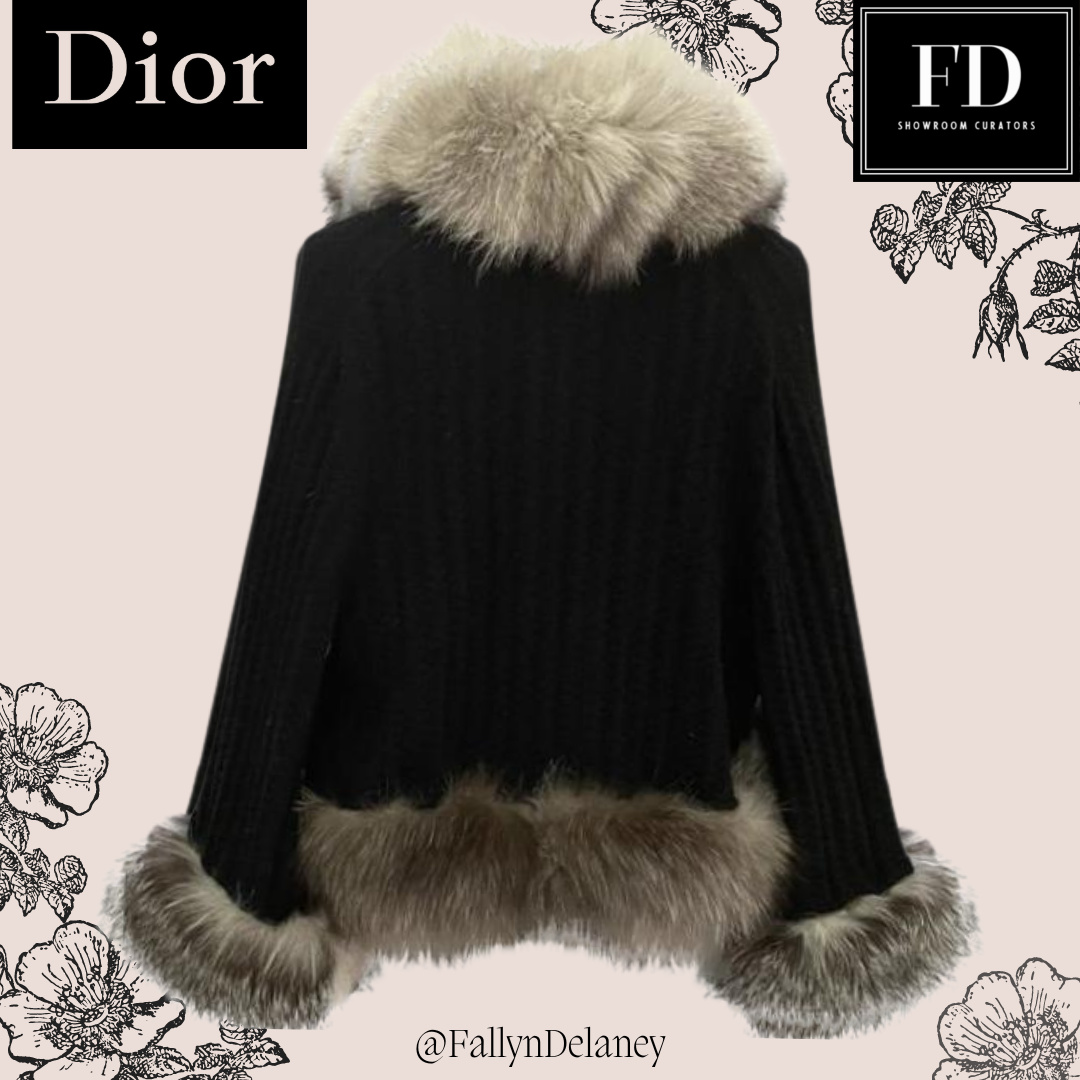 Christian Dior John Galliano Vintage Black Sweater Coat Fall Christian Dior John Galliano Vintage Black Sweater Coat Fall