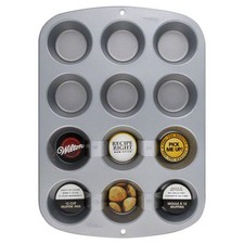 Teglia in Alluminio Antiaderente per 12 Muffin WILTON