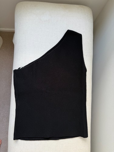 Forever New Parker One Shoulder Knit Top Black AU Size 8 - Picture 2 of 7