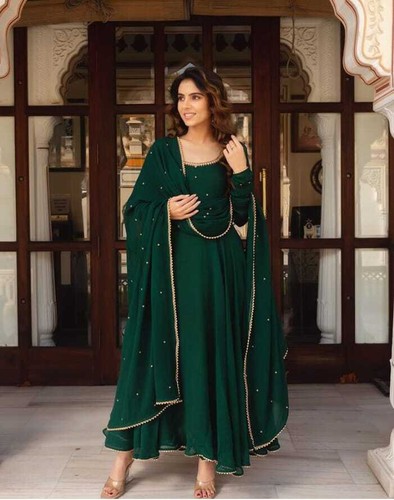 Partywear Anarkali Kurta Flared Gown Bollywood Readymade Long Designer Kurti Set - Picture 4 of 19