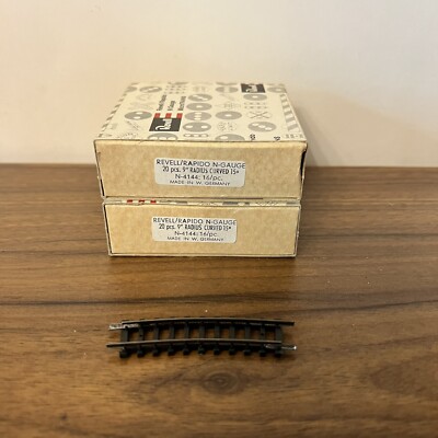 N Gauge Revell Arnold Rapido 9'' Radious Curved 15 degrees 2 Boxes of 20 Pieces