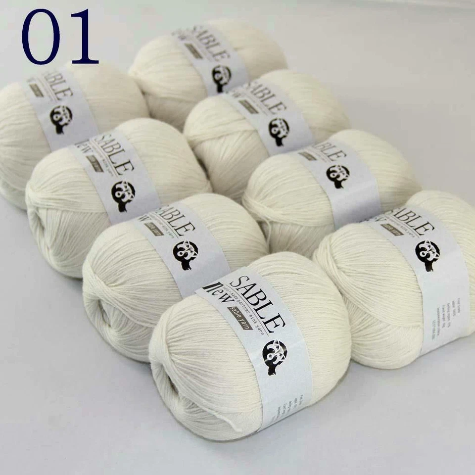 AIPYARN 8 bolas X50 g suave súper fino sable cachemir ganchillo hilo tejido a mano 01 Foto 2 de 4