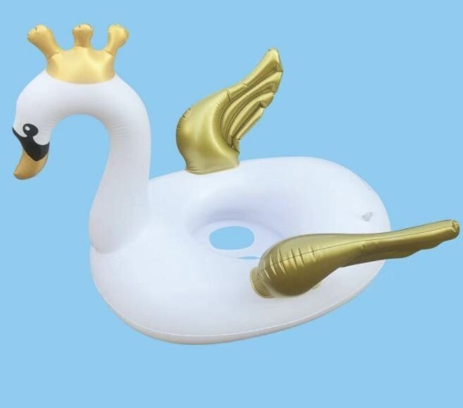 X Salvavidas A Bragas para Niños Asiento Piscina de Forma Cisne Blanco Reb