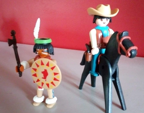 Cow-boy et indien playmobil années 80