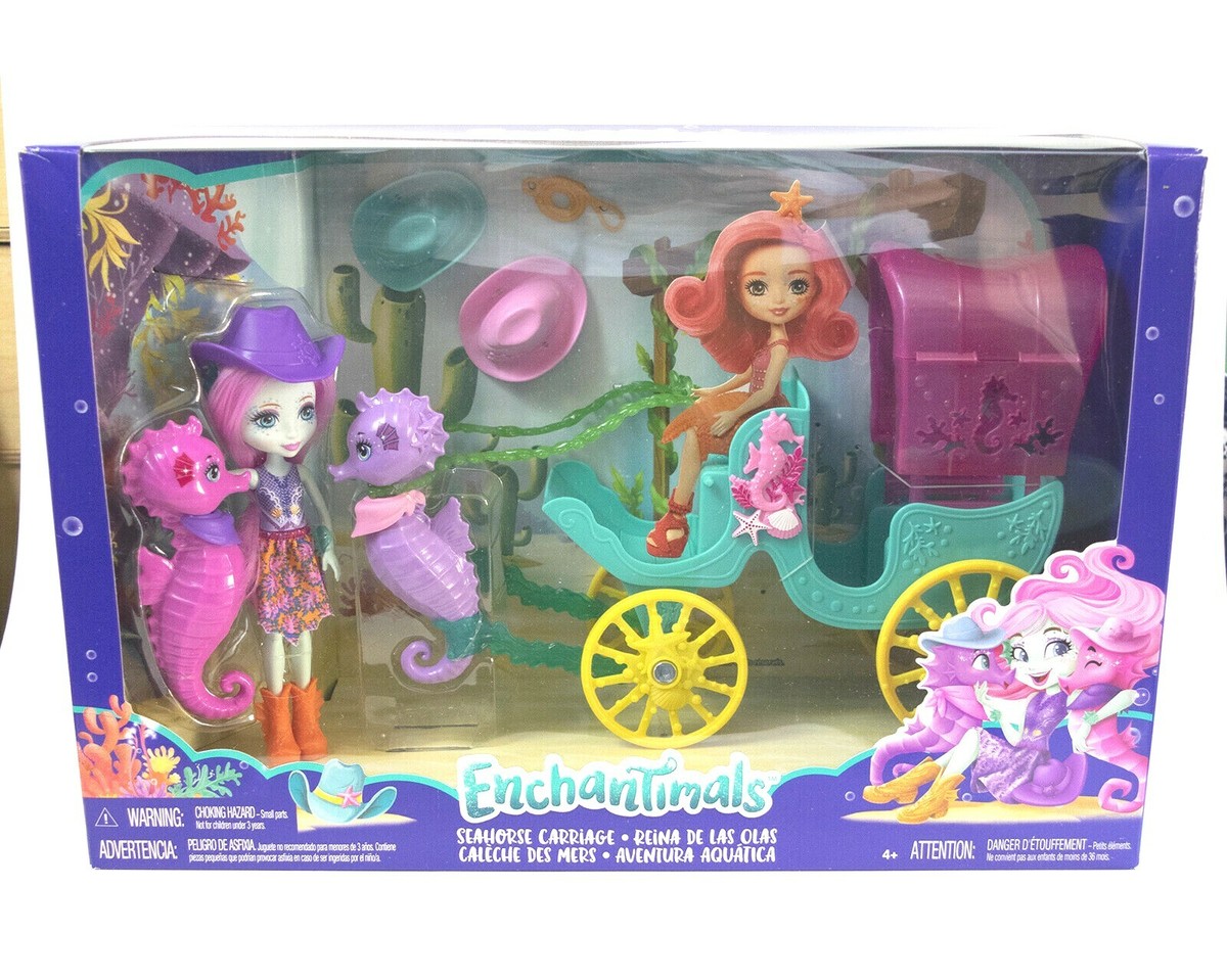 SEAHORSE CARRIAGE Enchantimals Doll Lot Playset Vehicle Mattel