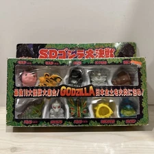 Vintage 1992 SD Godzilla Great Battle 10 Mini Figures Finger Puppet BANDAI RARE!