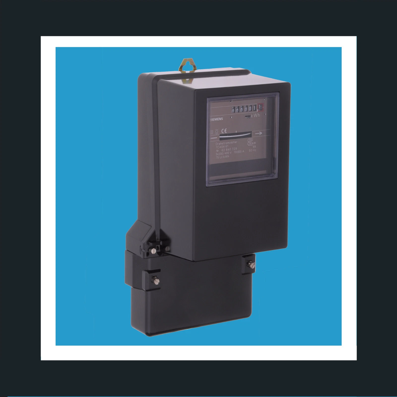 Siemens 7CA 5461 analoger Drehstromzähler 10(60) A – regeneriert Siemens 7CA 5461 analoger Drehstromzähler 10(60) A – regeneriert
