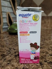 Equate Children's Allergy Relief Oral Solution, Cherry Flavor, Liquid, 4 fl oz
