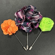 3 Pieces Lapel Pin Set Men Suit Fabric Brooches