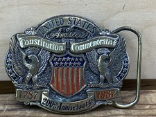 Vintage Brass Belt Buckle 1787-1987 United States 200th Anniversary LTD Edition