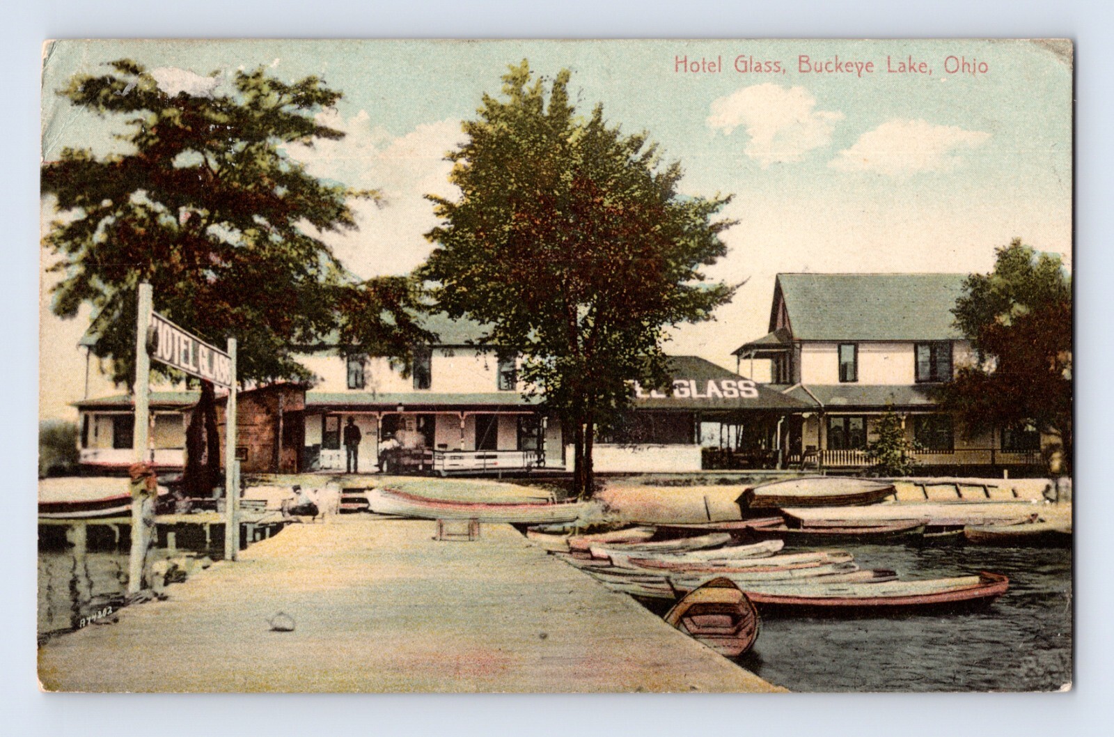 Hotel Glass BUCKEYE LAKE Ohio Antique Postcard Cover to Mt. Vernon NY