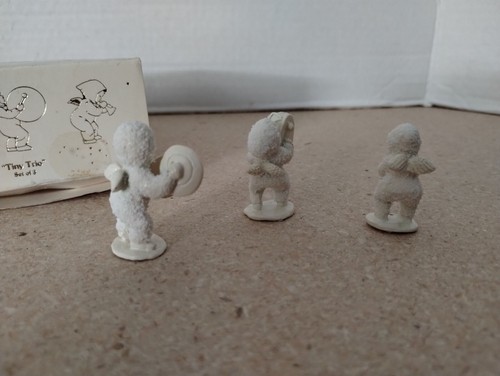 Snowbabies Miniatures "Tiny Trio" Set in peltro dipinto a mano - Foto 4 di 6