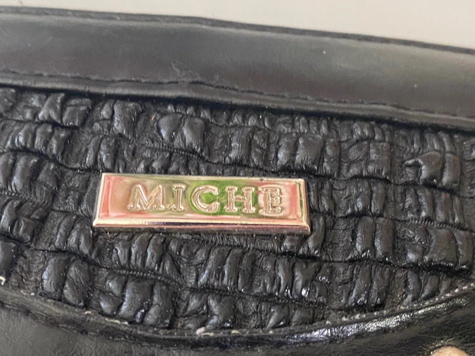 Cartera sin asas Miche clásica de colección cubierta de cuero vegetal negro 12,5"X6,5" nueva sin etiquetas Foto 3 de 4