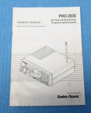 Original Radio Shack 20-407 PRO-2030 Scanner Manual