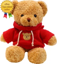 11.8 Inches Teddy Bear Stuffed Animals Soft Plush Cute Teddy Bear with Hoodie Do