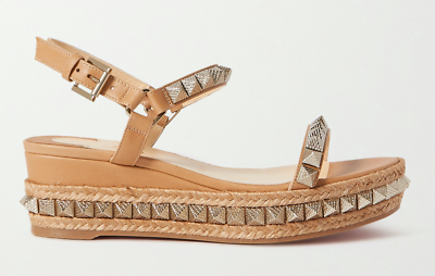 Christian Louboutin Pyraclou 60 Cuir Brown Platform Wedge Sandal