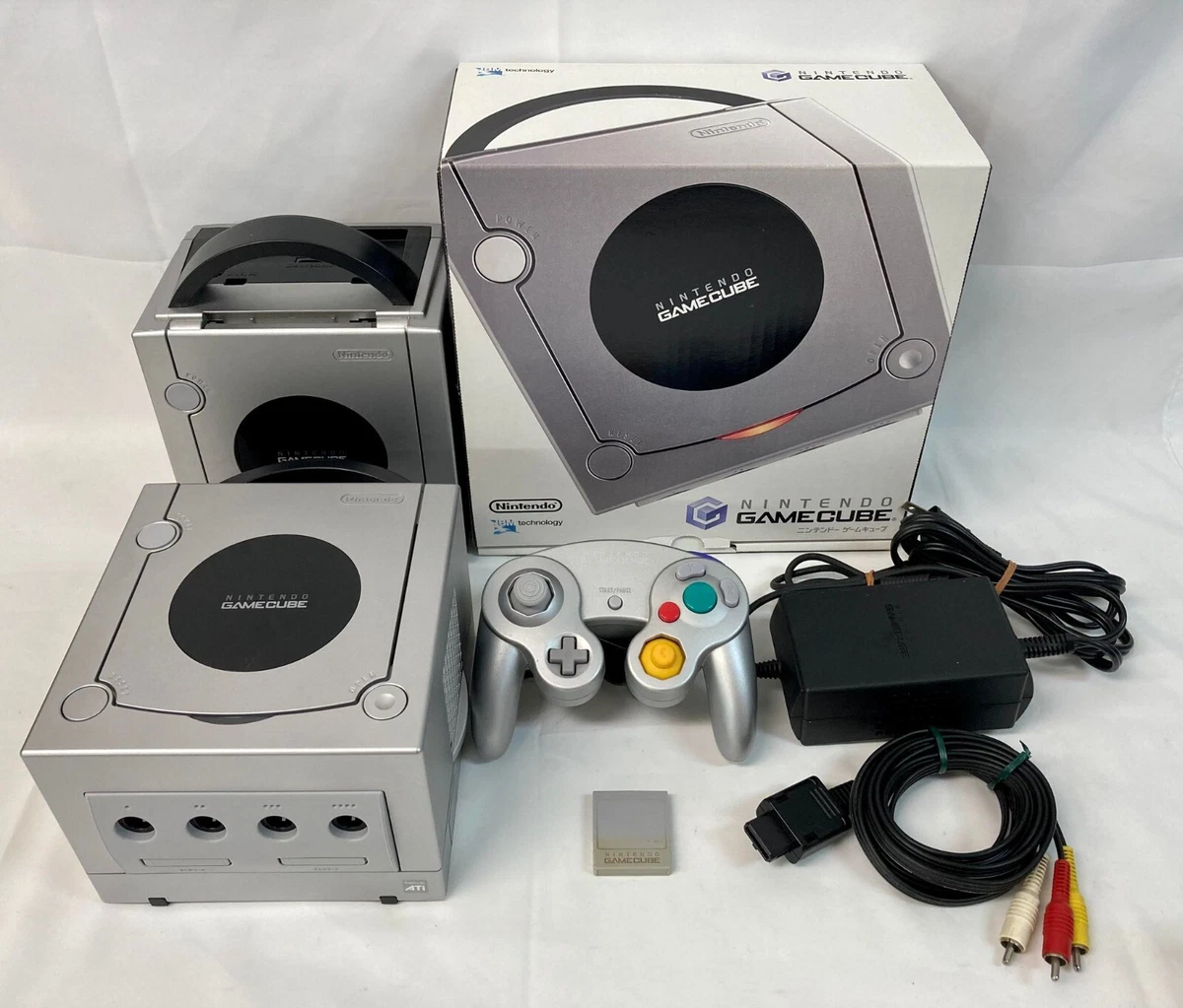 Nintendo GameCube GC Silver Game Console Full Option NTSC-US/Canada Discs Fedex