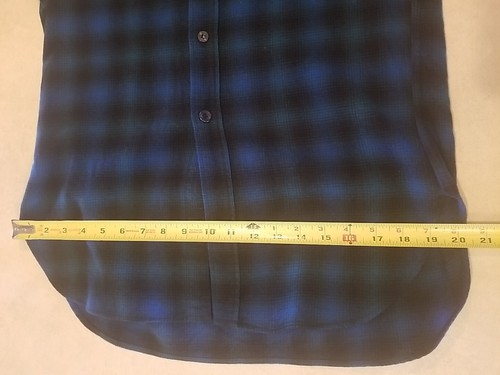 Pendleton Hombre Camisa Lana Manga Larga, 100% Lana Pura Hecha en EE. UU. Azul Negro - Imagen 11 de 17