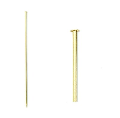 10 pcs Gold 5 Inch Sharp Stick Thick 18 Gauge Hat Pins Brass Bead Findings